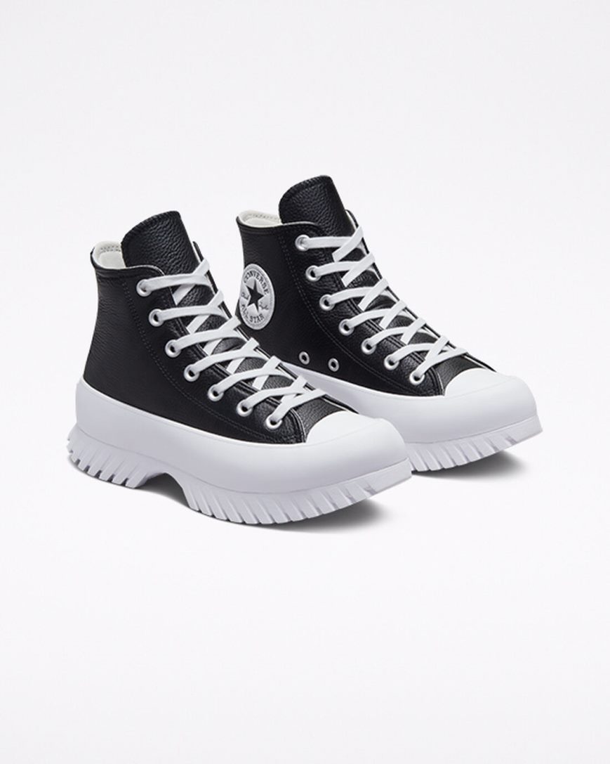 Tenisky Vysoke Converse Chuck Taylor All Star Lugged 2.0 Kozene Panske Čierne Biele | SK G5AFH3